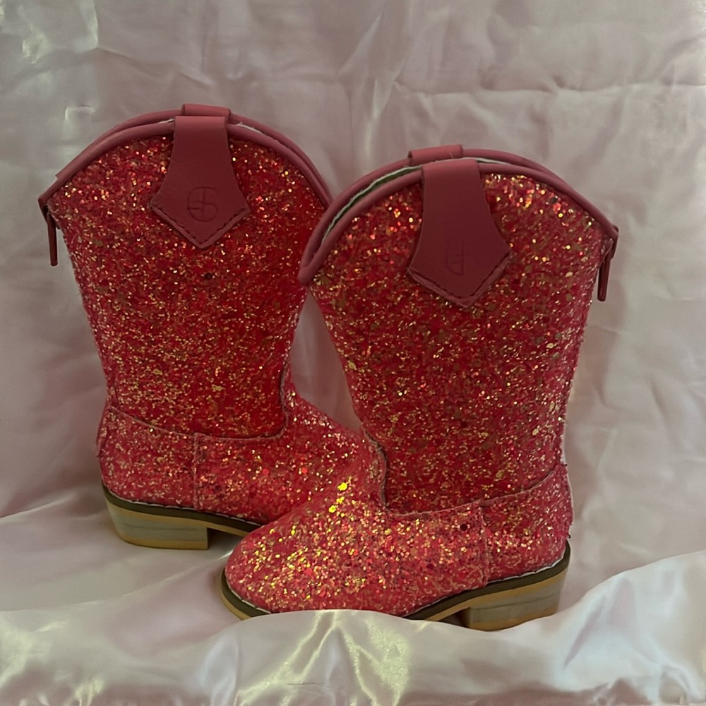 A Bear Co. Girls PINK sparkly boots! Super cute only work once for photos